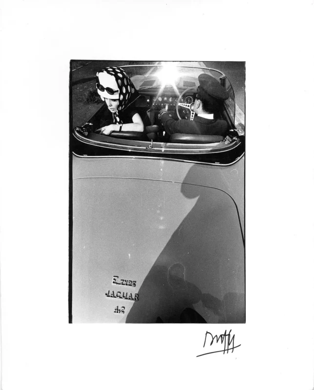Jill Kennington in E- Type Jaguar